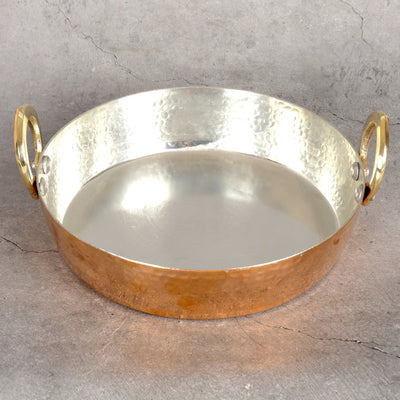Hand-Hammered Copper Rondeau Griddle (Tavi) | Hand-Hammered Copper - 99.9% Pure Ayurvedic Wellness Vessel from Jodhpur