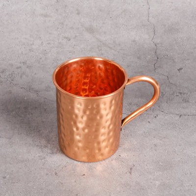 Copper mug close-up showing hammered texture - solid copper Moscow Mule cup