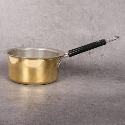 Artisanal Brass Saucepan | Hand-Hammered Brass - Lead-Free Heritage Decor Vessel from Jodhpur