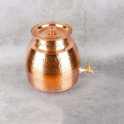 Hand-Hammered Copper Water Matka | Hand-Hammered Copper - 99.9% Pure Ayurvedic Wellness Vessel from Jodhpur