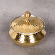 Hand-Hammered Brass Stew Pot (Degchi) | Hand-Hammered Brass - Lead-Free Heritage Decor Vessel from Jodhpur