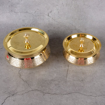 Brass Dish Handi for Serving - Traditional Serving Bowl - Lifestyle or in-use shot showing context and product scale.