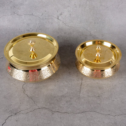Brass Dish Handi for Serving - Traditional Serving Bowl - Lifestyle or in-use shot showing context and product scale.