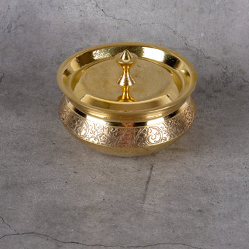 Brass Dish Handi for Serving - Traditional Serving Bowl - Main product view