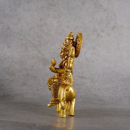 Sacred Brass Goddess Durga Idol Lifestyle - Non-Toxic Lead-Free Brass Heirloom for Modern Homes