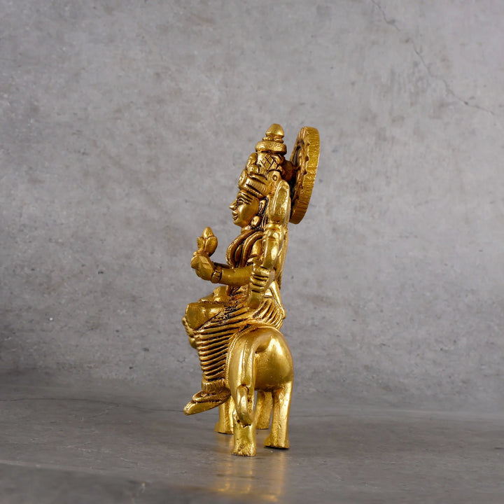 Sacred Brass Goddess Durga Idol Lifestyle - Non-Toxic Lead-Free Brass Heirloom for Modern Homes