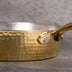Non-toxic brass frying pan detail - heavy-gauge brass with artisanal Jodhpur craftsmanship