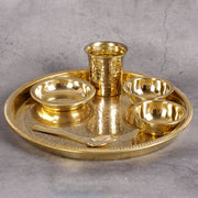 Brass Thali Set Dana - Traditional Dining Set - Main product view