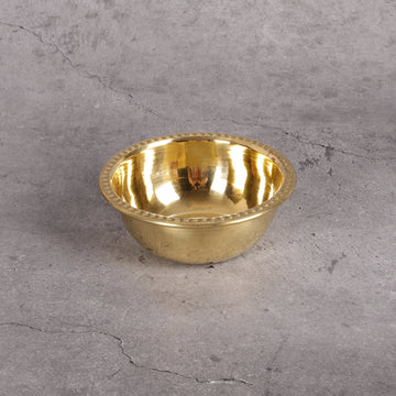 Brass Thali Set Dana - Traditional Dining Set - Close-up shot highlighting material
