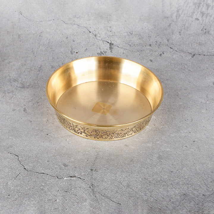 Brass Heritage Thali Set - Traditional Dining Set - Additional product angle for enhanced viewing.