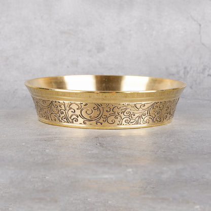 Brass Heritage Thali Set - Traditional Dining Set - Additional product angle for enhanced viewing.