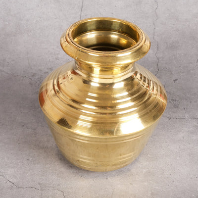 Traditional Brass Water Storage Vessel (Kudam) | Hand-Hammered Brass - Lead-Free Heritage Decor Vessel from Jodhpur