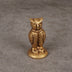 Owl statue close-up showing brass feather detail - decorative brass sculpture