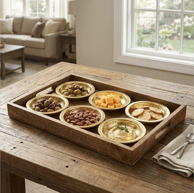 Brass dessert plate hand-hammered - small heritage plate for appetizers and sweets