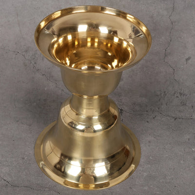 Detail of Traditional Brass Decorative Vessel (Spitoon) - Artisanal Brass Hand-Hammered Texture and Quality Finish