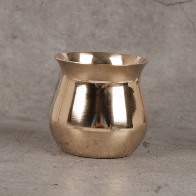 Detail of Sacred Bronze Kalash - Artisanal Kansa Hand-Hammered Texture and Quality Finish