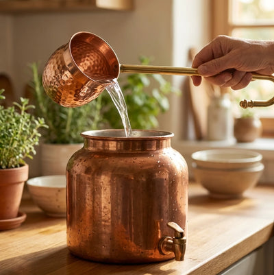 Hand-Hammered Copper Serving Ladle – Professional Culinary T — 100 pure copper, solid not plated