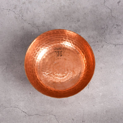 Detail of Artisanal Copper Prep & Basin Bowl - Artisanal Copper Hand-Hammered Texture and Quality Finish
