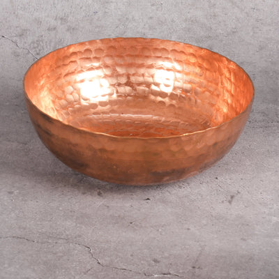 Artisanal Copper Prep & Basin Bowl | Hand-Hammered Copper - 99.9% Pure Ayurvedic Wellness Vessel from Jodhpur