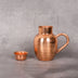 Copper pitcher with lid close-up - hammered pure copper water jug